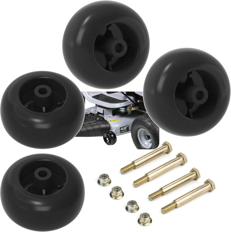 Sporthfish 753-04856A Mower Deck Wheels for Cub Cadet Craftsman Husqvarna Lawn Mower Deck Rollers Gauge Wheel Work with 42" 46" 48" 50" 52" 54" Decks, 4 Pack Lawnmower Tractor Deck Tire - Image 1
